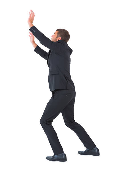 istock Businessman with his hands up 468733430