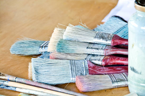 istock Collection of large paint brushes 468733746