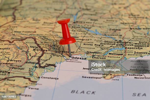 Odessa Marked With Red Pushpin On Map Stock Photo - Download Image Now - Odessa - Ukraine, Ukraine, Commercial Dock