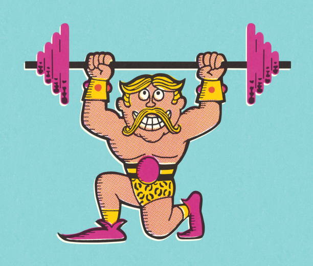 weightlifter - circus strongman men muscular build stock-grafiken, -clipart, -cartoons und -symbole