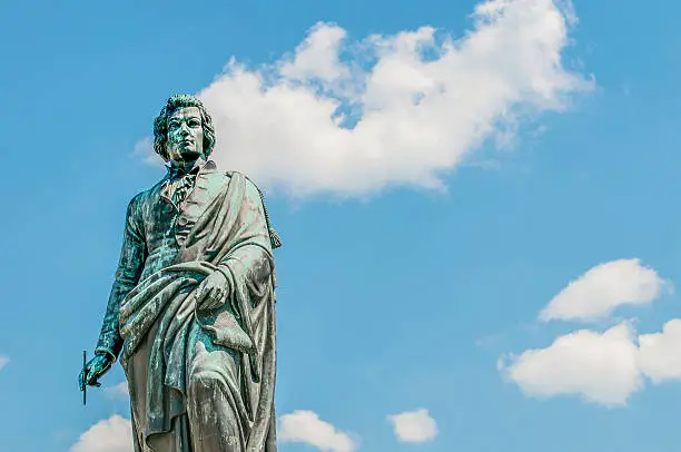 Mozart statue on Mozart Square (Mozartplatz) located at Salzburg, Austria