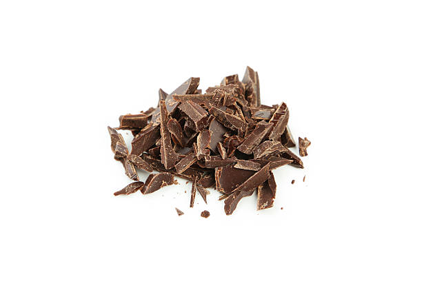 istock Dark chocolate bar isolated on white 468737674