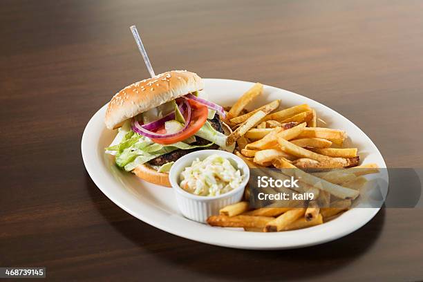 Unhealthy Lunch Stock Photo - Download Image Now - Bun - Bread, Coleslaw, Color Image