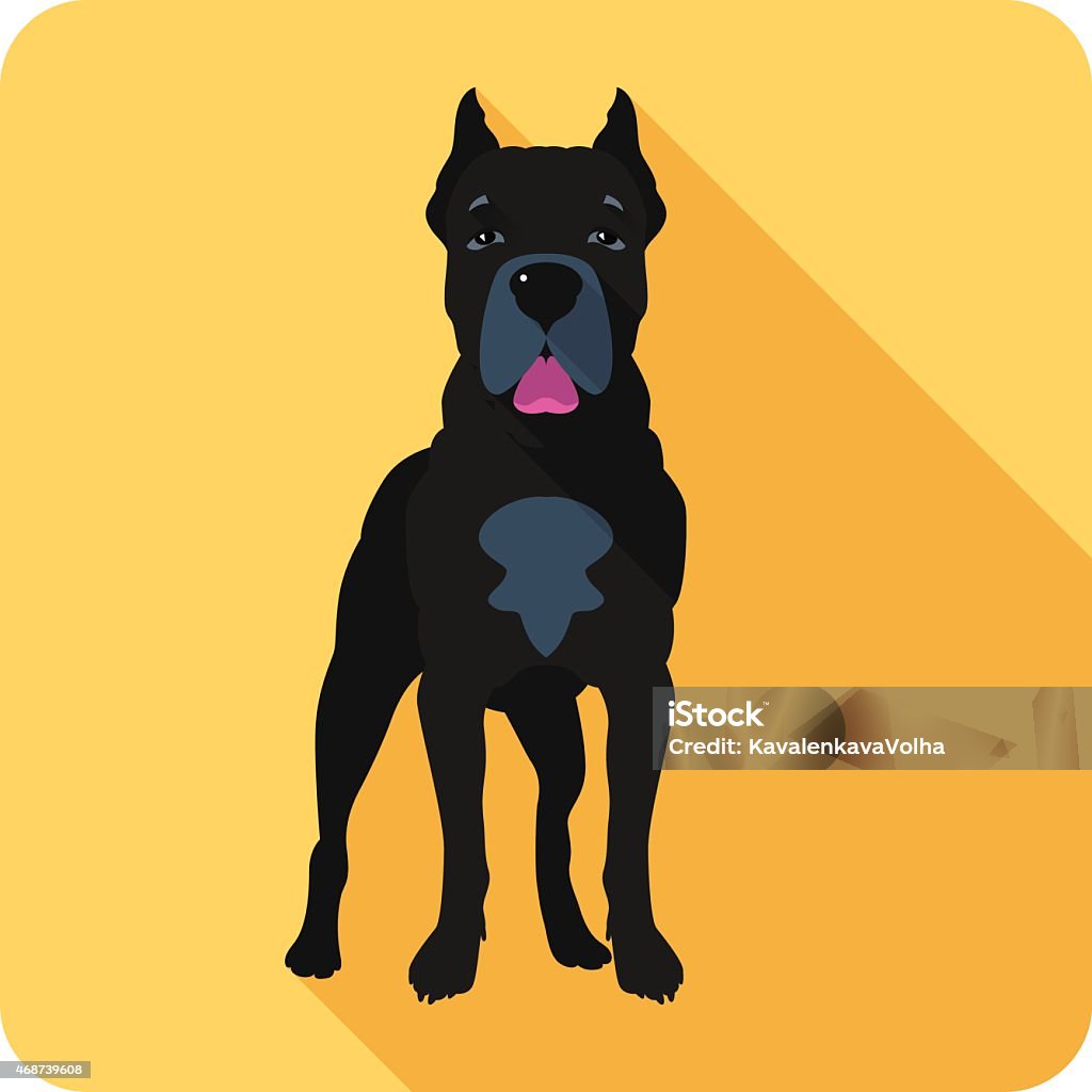 dog Cane Corso icon flat design Vector serious dog Cane Corso standing icon flat design  2015 stock vector