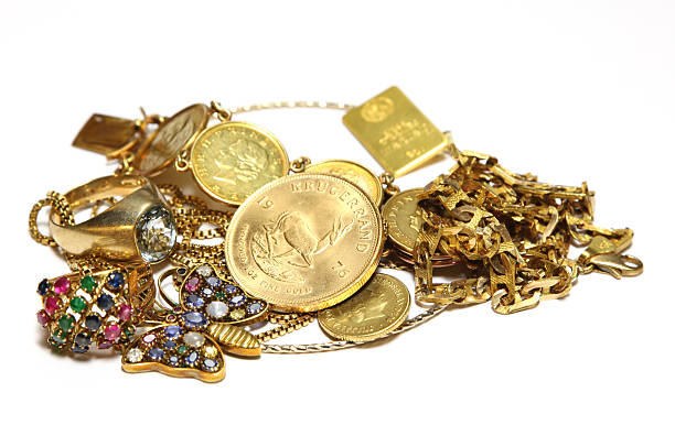 oro - gold jewelry coin scrap metal foto e immagini stock