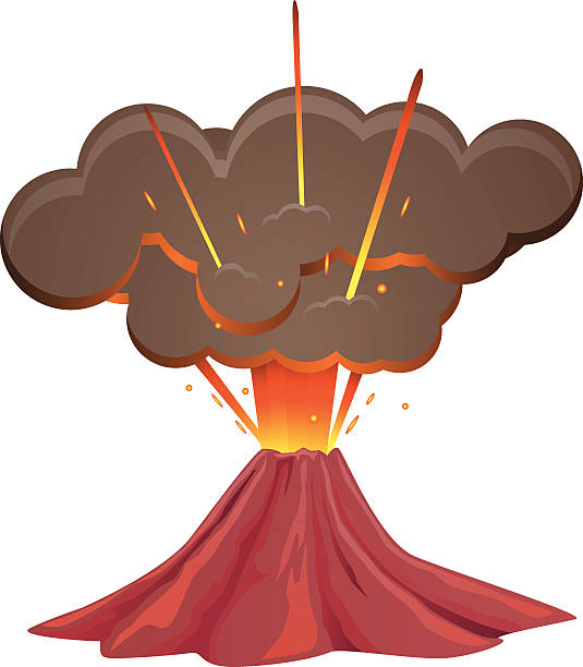 illustrazioni stock, clip art, cartoni animati e icone di tendenza di vulcano primo colpo vettoriale - natural disaster weather symbol volcano