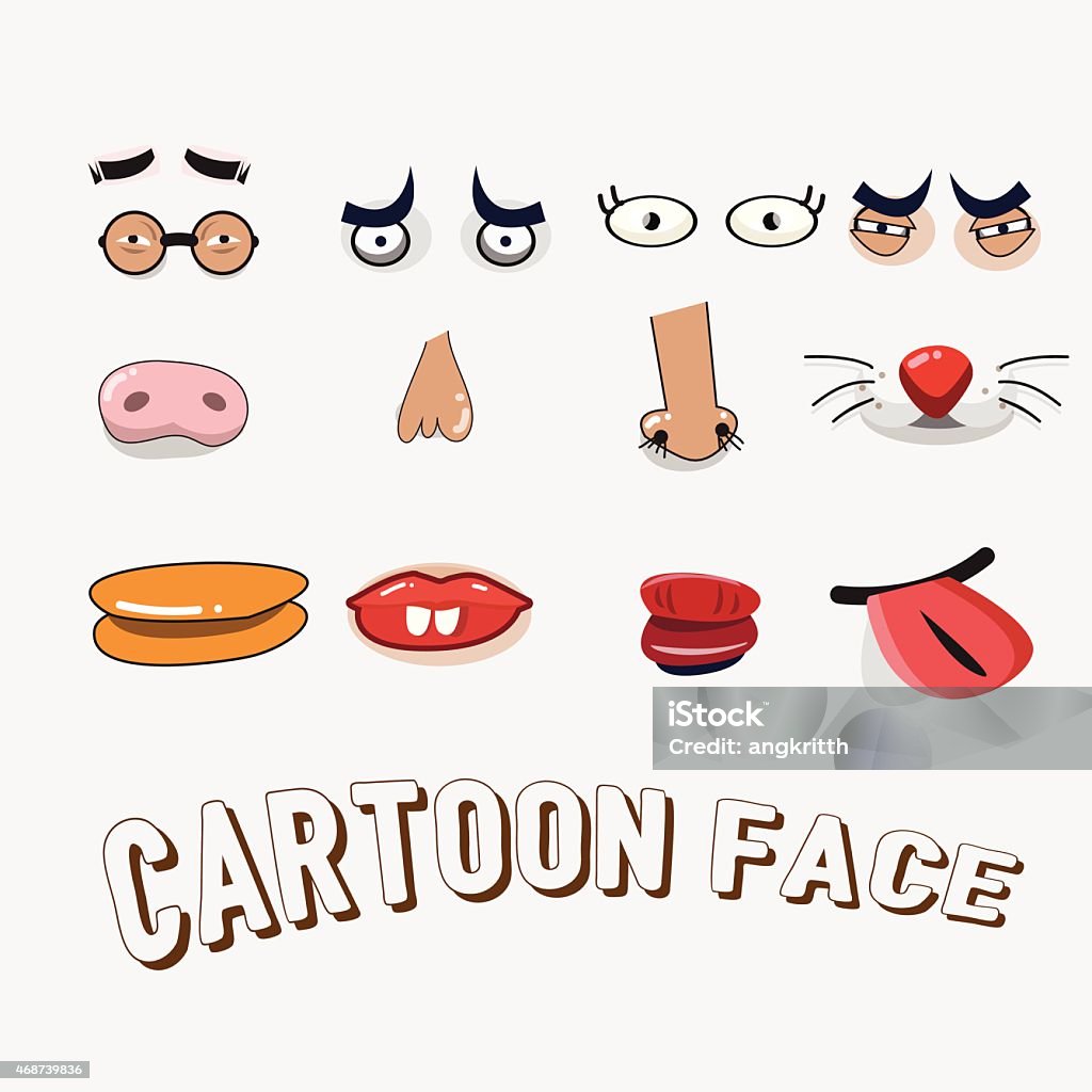 cartoon emotions face set - vector illustrator cartoon emotions face set. 2015 stock vector