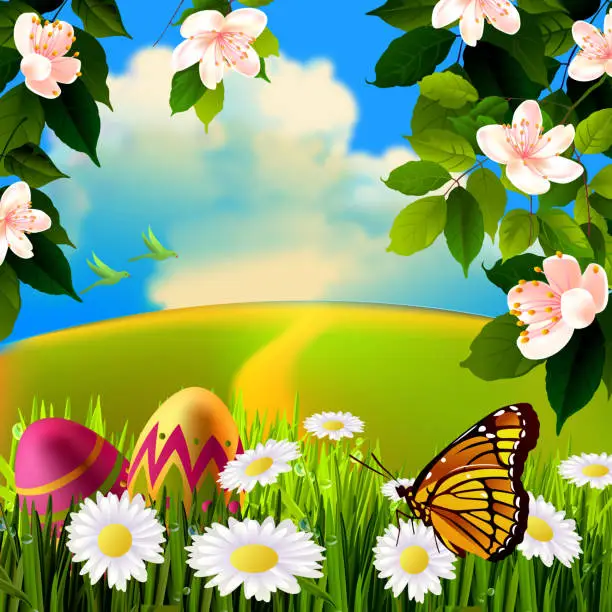 Vector illustration of Easter Background