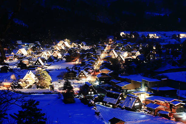 istock Light up of Shirakawago, Japan 468741099