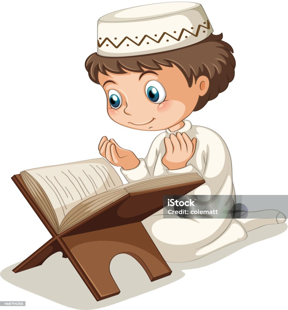 Muslim praying Close up muslim boy praying 2015 stock vector