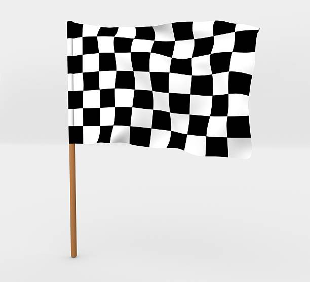 istock Race flag on mast 3d illustration 468747702