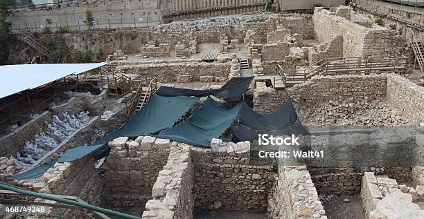 Parking Lot Archeology In Jerusalem Stock Photo - Download Image Now - Jerusalem, Old Ruin, Archaeology