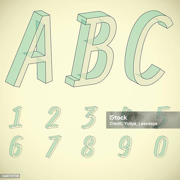 3d Transparent Numbers Colorful Transparent 3d Numbers Schematically Drawn Stock Illustration ...