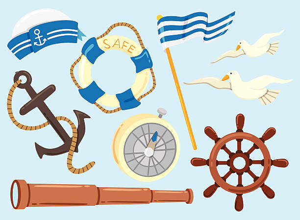 set of sailor icon set of sailor icon sailor hat stock illustrations