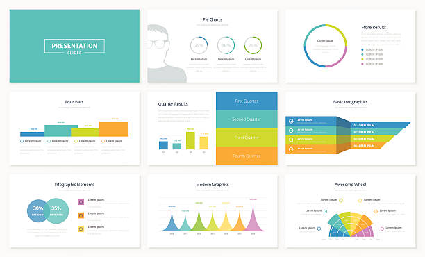 Infographic presentation slide templates and vector brochures for business vector art illustration