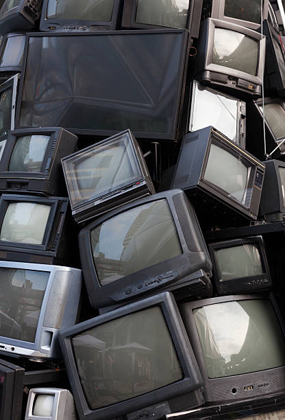 istock old television garbage,  rubbish TV, electronic junk can be recycle. 468755582