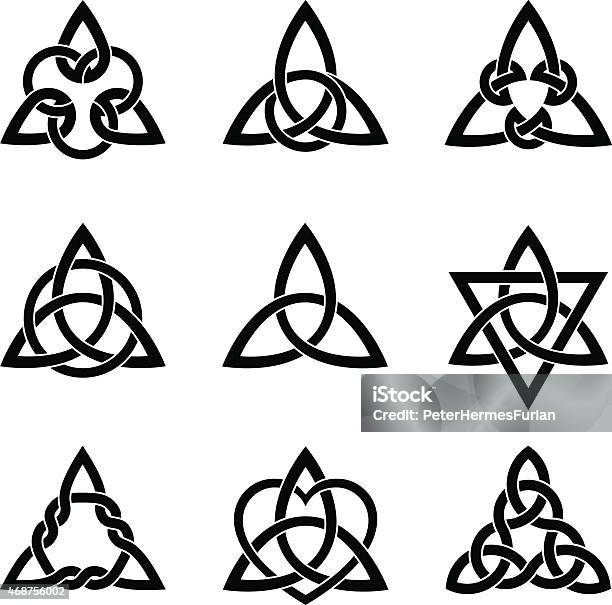 Nine Celtic Triangle Knots Stock Illustration - Download Image Now - Celtic Knot, Book Of Kells, 2015