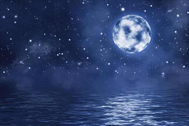 istock seascape with full moon on night sky over water 468756228