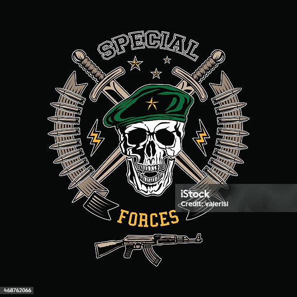 Special Forces Color Emblem Stock Illustration - Download Image Now - 2015, Armed Forces, Army