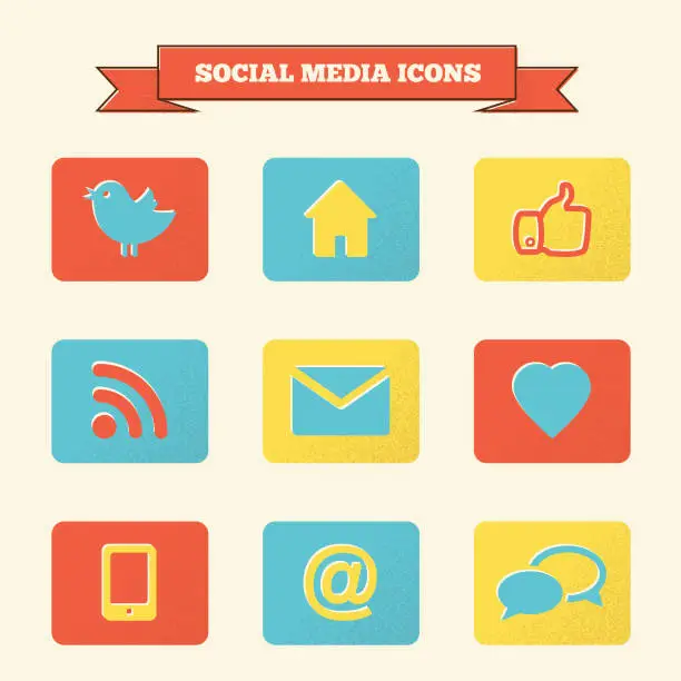 Vector illustration of Social media icons set.