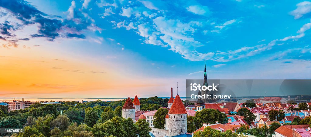 Panorama Panoramic Scenic View Landscape Old City Town Tallinn I Panorama Panoramic Scenic View Landscape Old City Town Tallinn In Estonia Tallinn Stock Photo