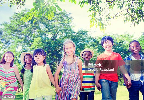 Diverse Children Friendship Playing Outdoors Concept Stock Photo - Download Image Now