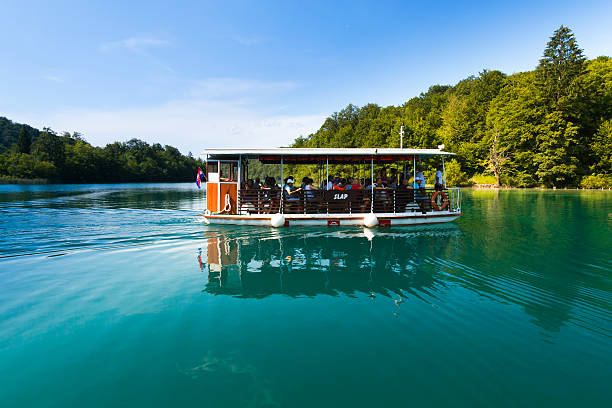 Plitvica Selo, Croatia - July 27, 2013: Plitvice Lakes - National Park in Croatia, located in the central part of the country. Since 1979, the national park \