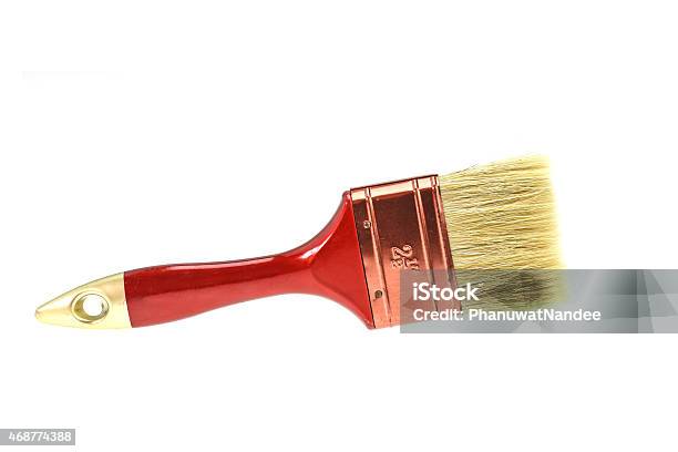 Paint Brush Isolated On A White Stock Photo - Download Image Now - 2015, Abandoned, Animal Hair