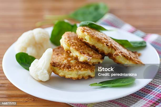 Pancakes From Cauliflower Stock Photo - Download Image Now - Cauliflower, Burger, Fritter