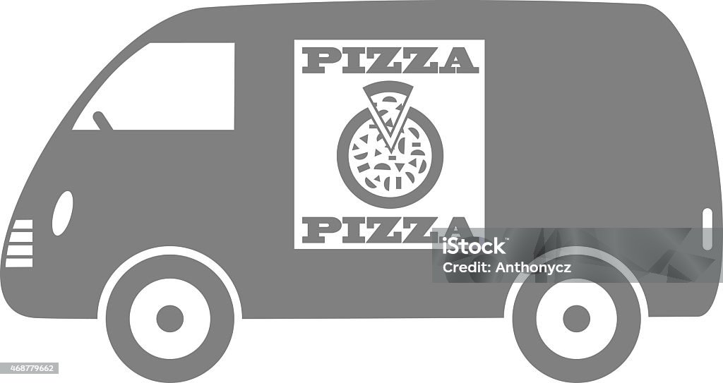 Grey delivery van Grey delivery van on white background 2015 stock vector