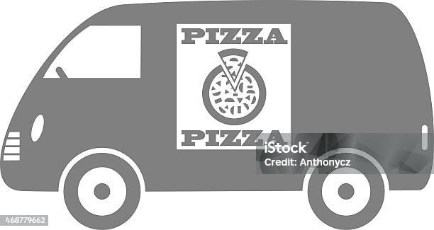 Grey Delivery Van Stock Illustration - Download Image Now - 2015, Car, Commercial Land Vehicle