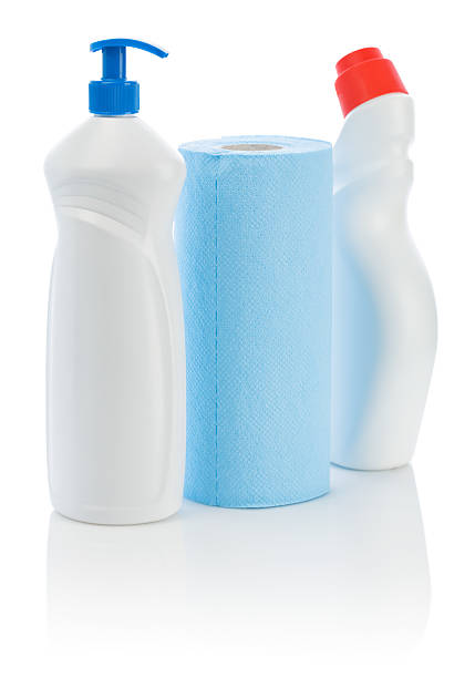 istock blue towel and two cleaners 468780370