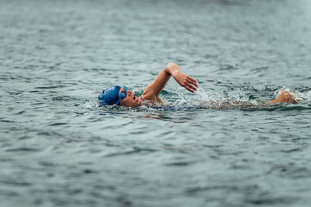 istock Female marathon swimmer 468783048