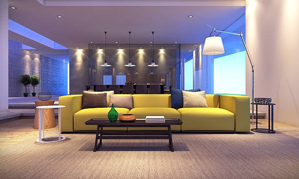 Modern house living room stock photo