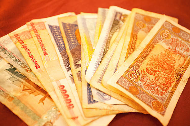 istock Lao KIP bank notes placed like fan 468784734