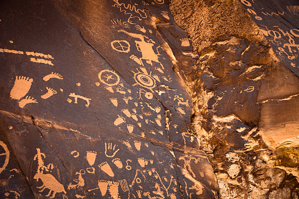 istock Newspaper rock stone petroglyphs by Navajo 468784752