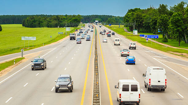 istock Busy Highway During Day. Heavy Traffic 468786196