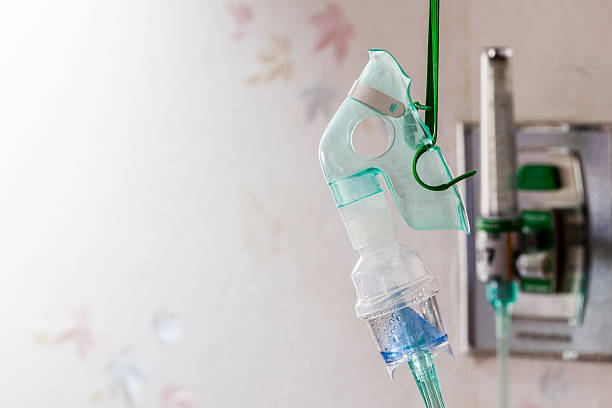 Close-up image of a medical oxygen mask