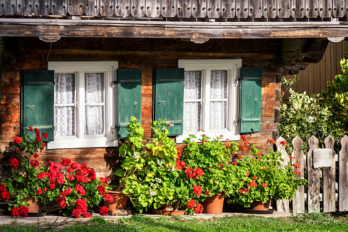 window of a typical old austrian farmhouse