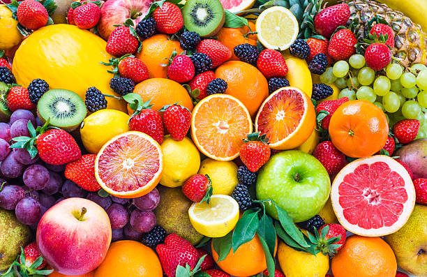 fresh mixed fruits. - çok sayıda nesne stok fotoğraflar ve resimler