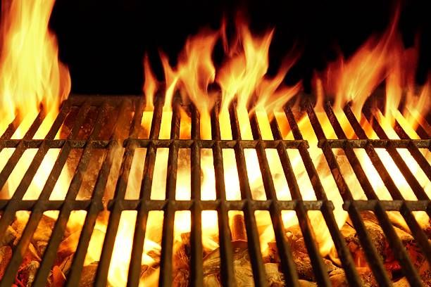 istock Barbecue Flaming Grill Close-up Background 468791130