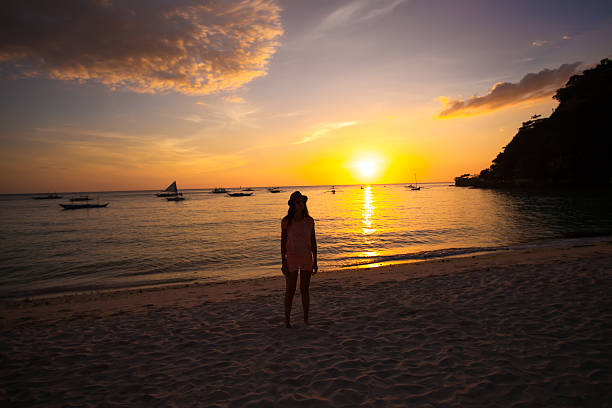 istock Colorful bright sunset on the island Boracay, Philippines 468792715