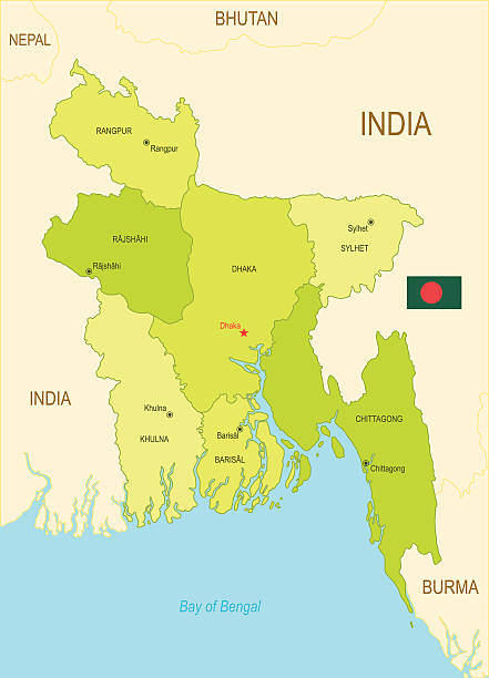 ilustraciones, imágenes clip art, dibujos animados e iconos de stock de bangladesh - bangladesh map