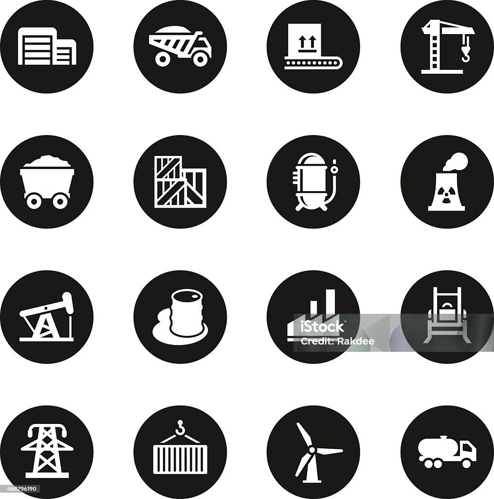 Factory and Industry Icons - Black Circle Series Factory and Industry Icons Black Circle Series Vector EPS10 File. Clip Art stock vector