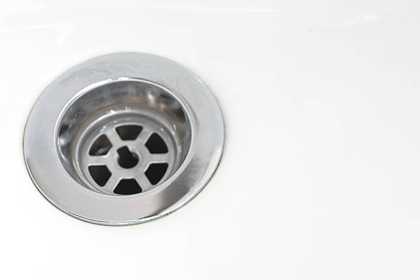 istock Closeup of stainless steel drain 468796254