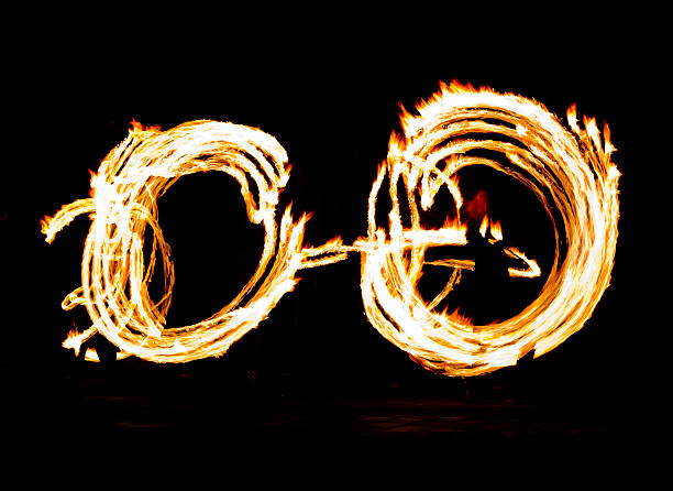 istock Fire Show Flaming Trails 468801118
