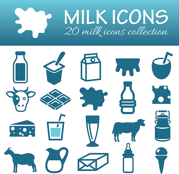 молоко значки - milk chocolate illustrations stock illustrations