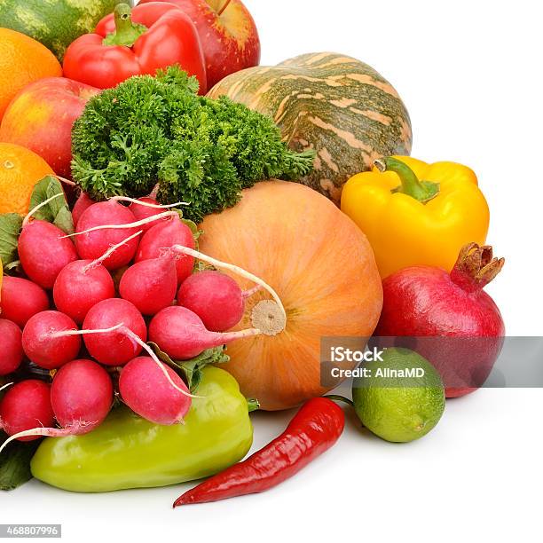 Vegetables And Fruits Stock Photo - Download Image Now - 2015, Agriculture, Apple - Fruit