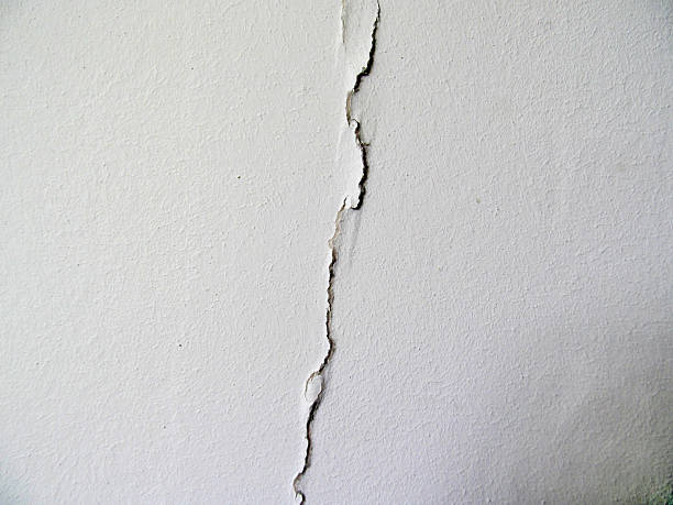 Crack in the wall stock photo