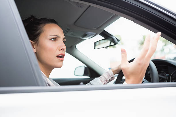 istock Pretty businesswoman experiencing road rage 468813766